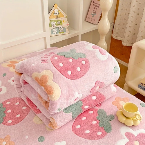 Pink strawberry floral - pink,