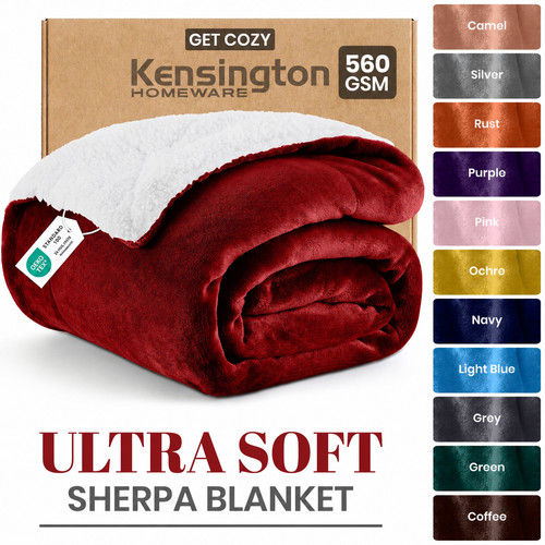 Sherpa fleece blanket warm - fleece,