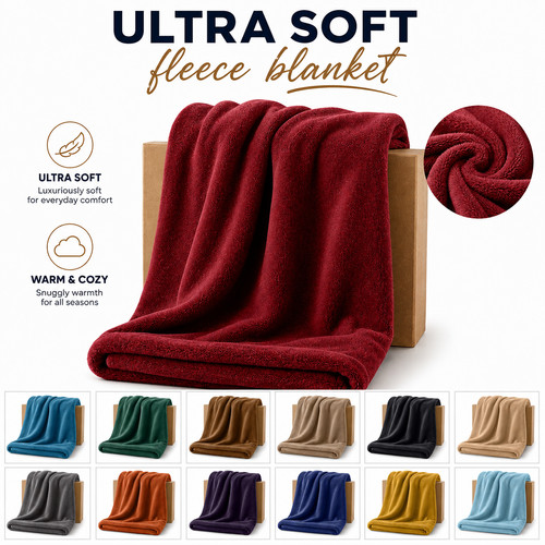 Large fleece throw blanket - throw,