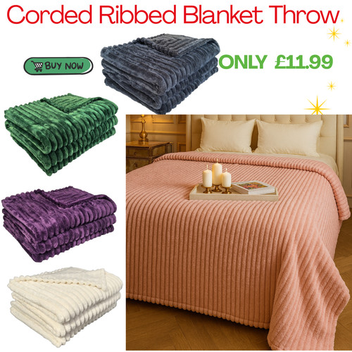 Chunky ribbed throw - ribbed, blanket