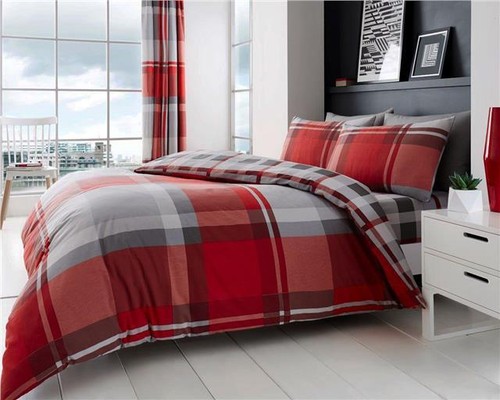 Tartan duvet sets - , red