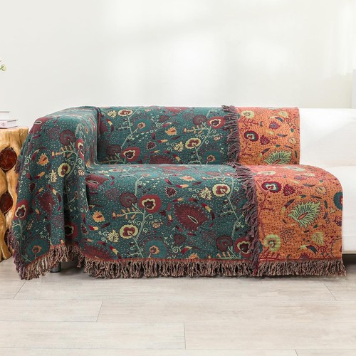 Large boho sofa throw blanket - large,