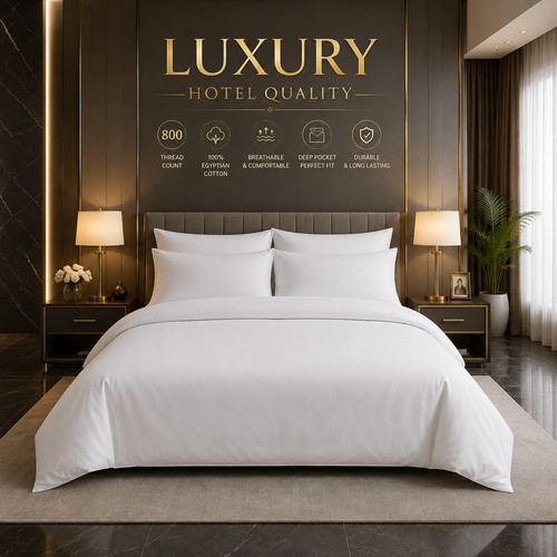 White hotel quality 800tc - white,