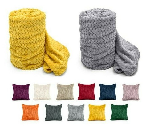 Fluffy plush geometric blanket - plush,
