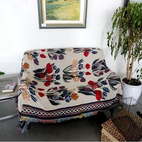 Tulip pattern woven blanket - tulip,