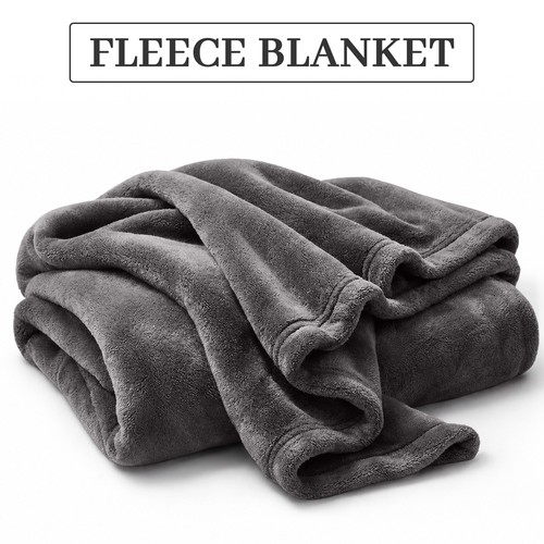 Grey fleece blanket - grey,