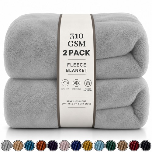 Fleece throw blanket pack - fleece, 2