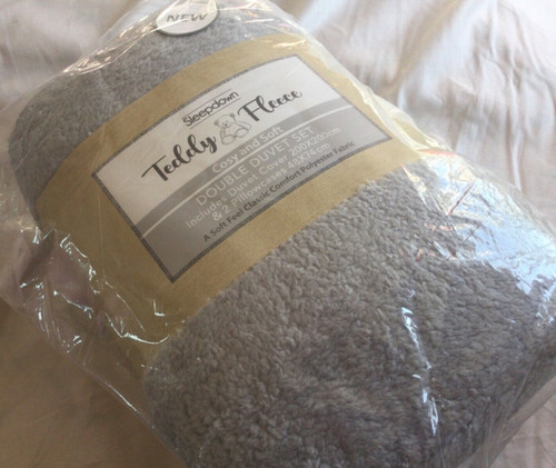 Grey teddy fleece double - teddy,